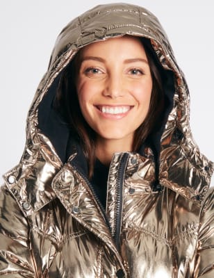 Metallic padded jacket sale