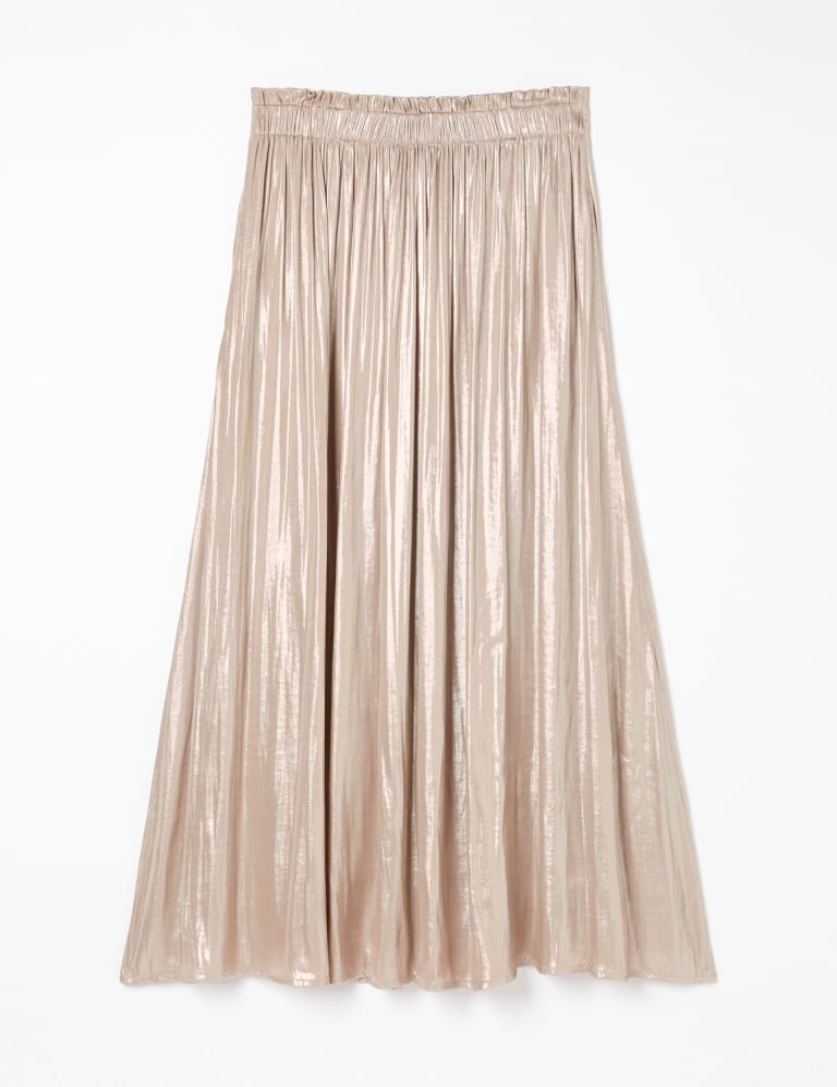 Metallic Pleated Midi Skirt 2 of 6