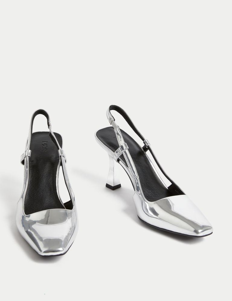 Metallic slingbacks cheap