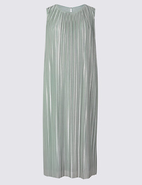 Metallic Textured Shift Midi Dress Image 2 of 4