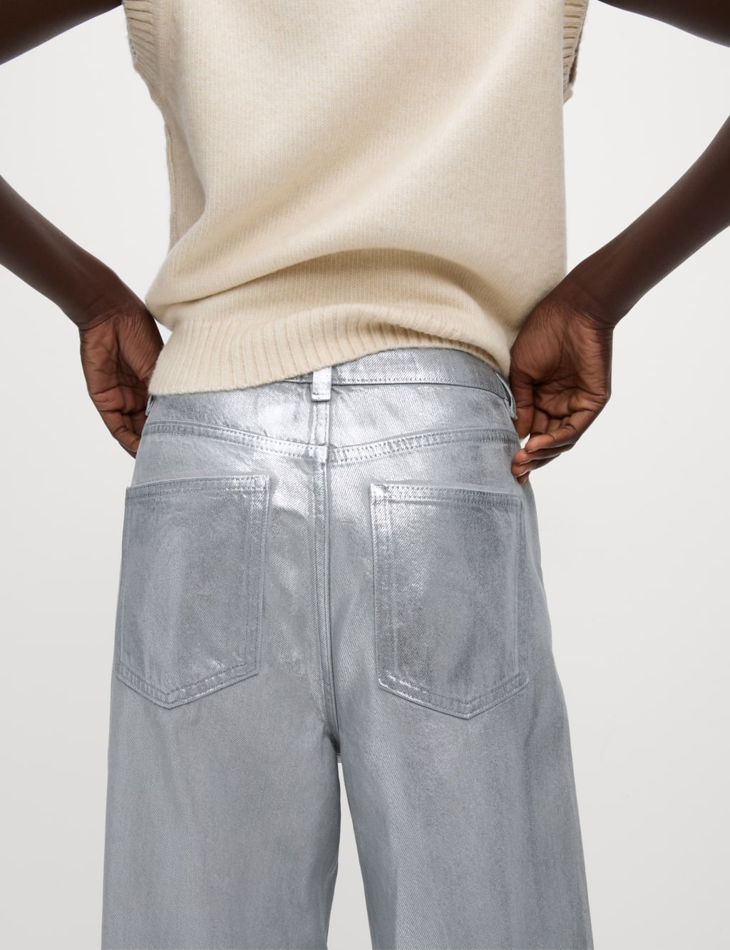 Metallic denim hot sale