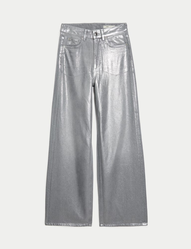 Metallic Wide Leg Jeans 2 of 6