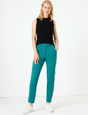 Mia Ponte Slim Ankle Grazer Trousers, M&S Collection