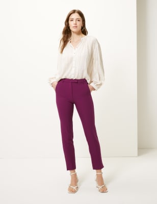 Friends Like These Burgundy Red Red Tailored Ankle Grazer Trousers