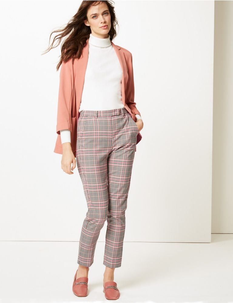 Mia Slim Checked Ankle Grazer Trousers 1 of 6