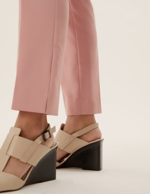 pink ankle grazer trousers