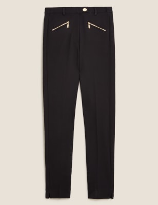 ladies white ankle grazer trousers
