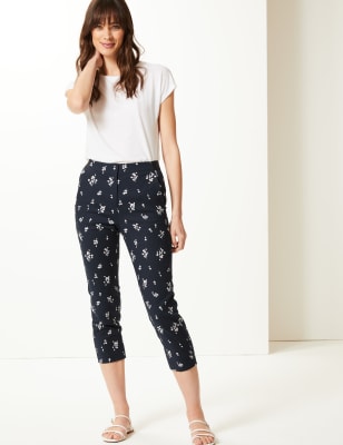 Floral hot sale cropped trousers