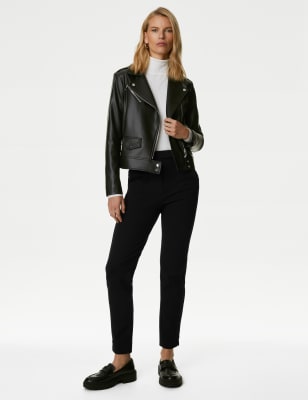 womens black ankle grazer trousers