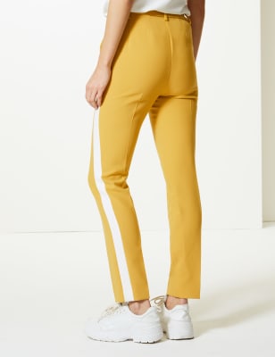 Vintage Print Ankle Grazer Trousers - Mustard/Multi - Just $3