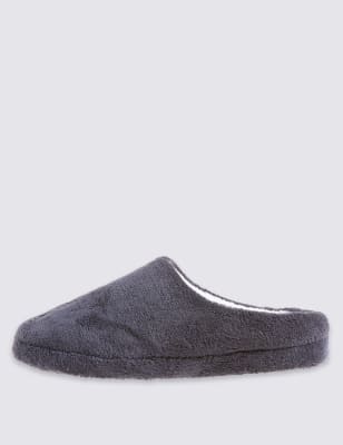 Towelling mule slippers sale