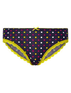 Microfibre Printed Low Rise Brazilian Knickers Image 2 of 3