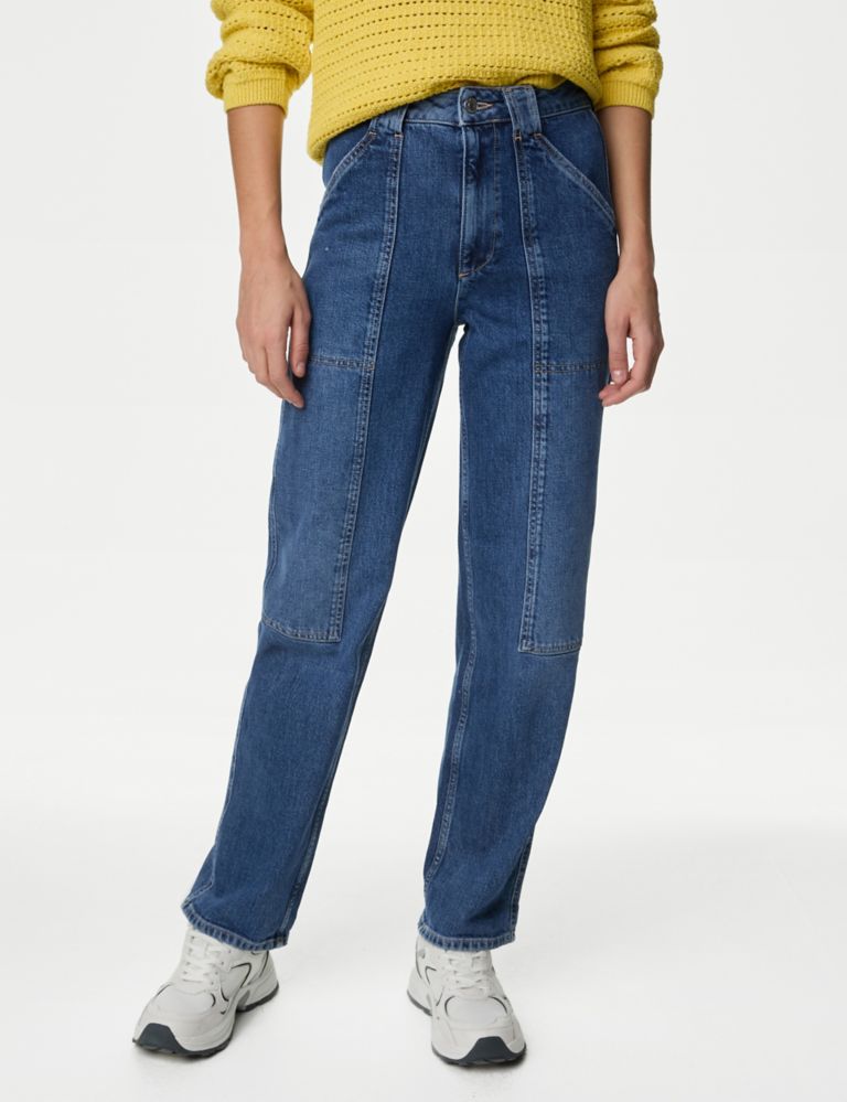 Mid Rise Cargo Ankle Grazer Jeans 4 of 6