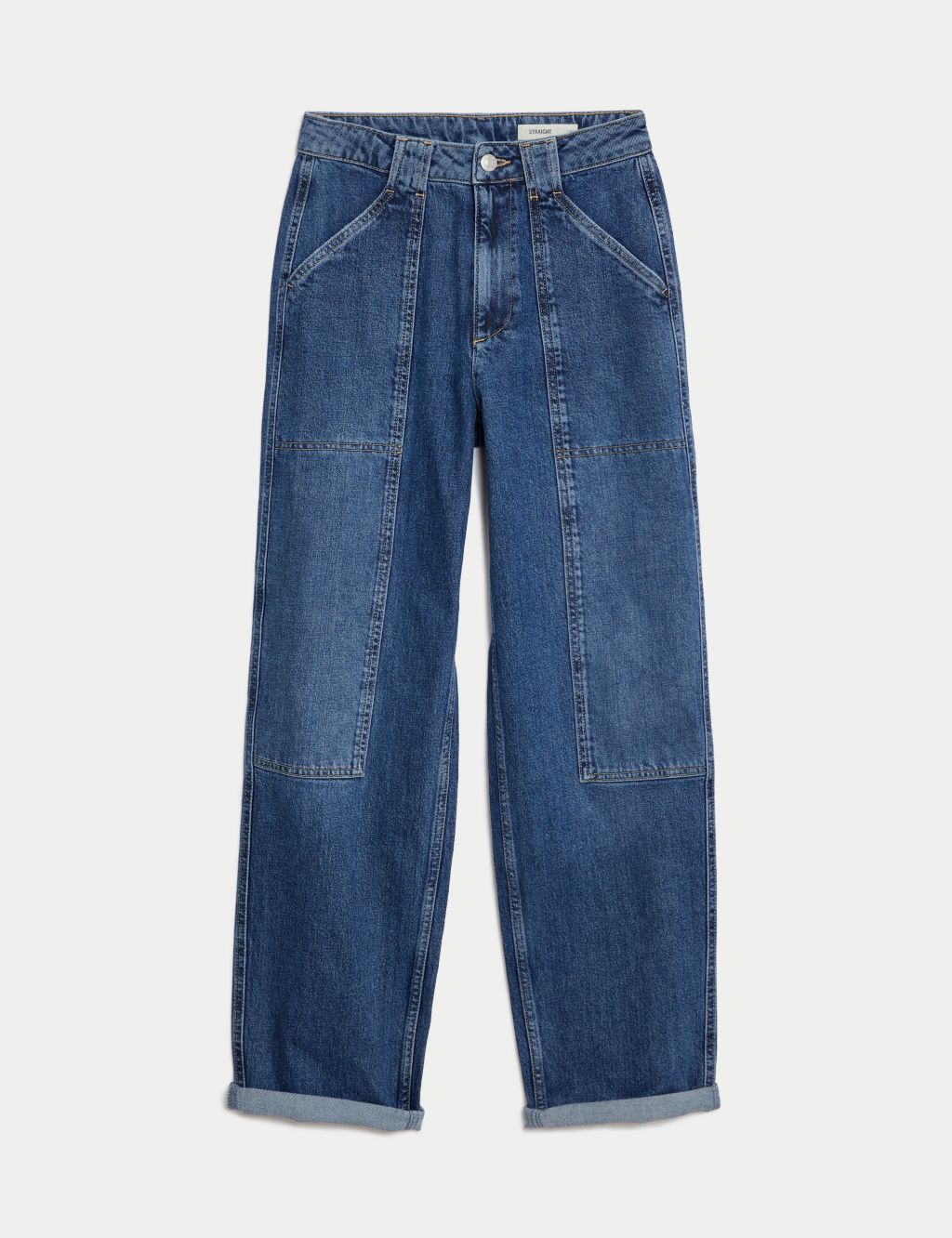 Mid Rise Cargo Ankle Grazer Jeans 1 of 6