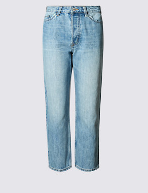 Mid Rise Cropped Straight Leg Jeans Image 2 of 6