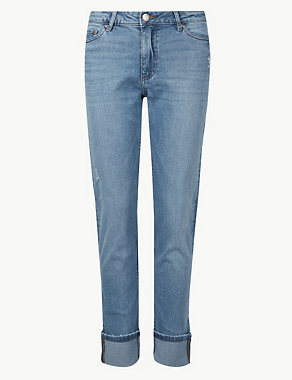 Mid Rise Relaxed Slim Leg Ankle Grazer Jeans Image 2 of 7