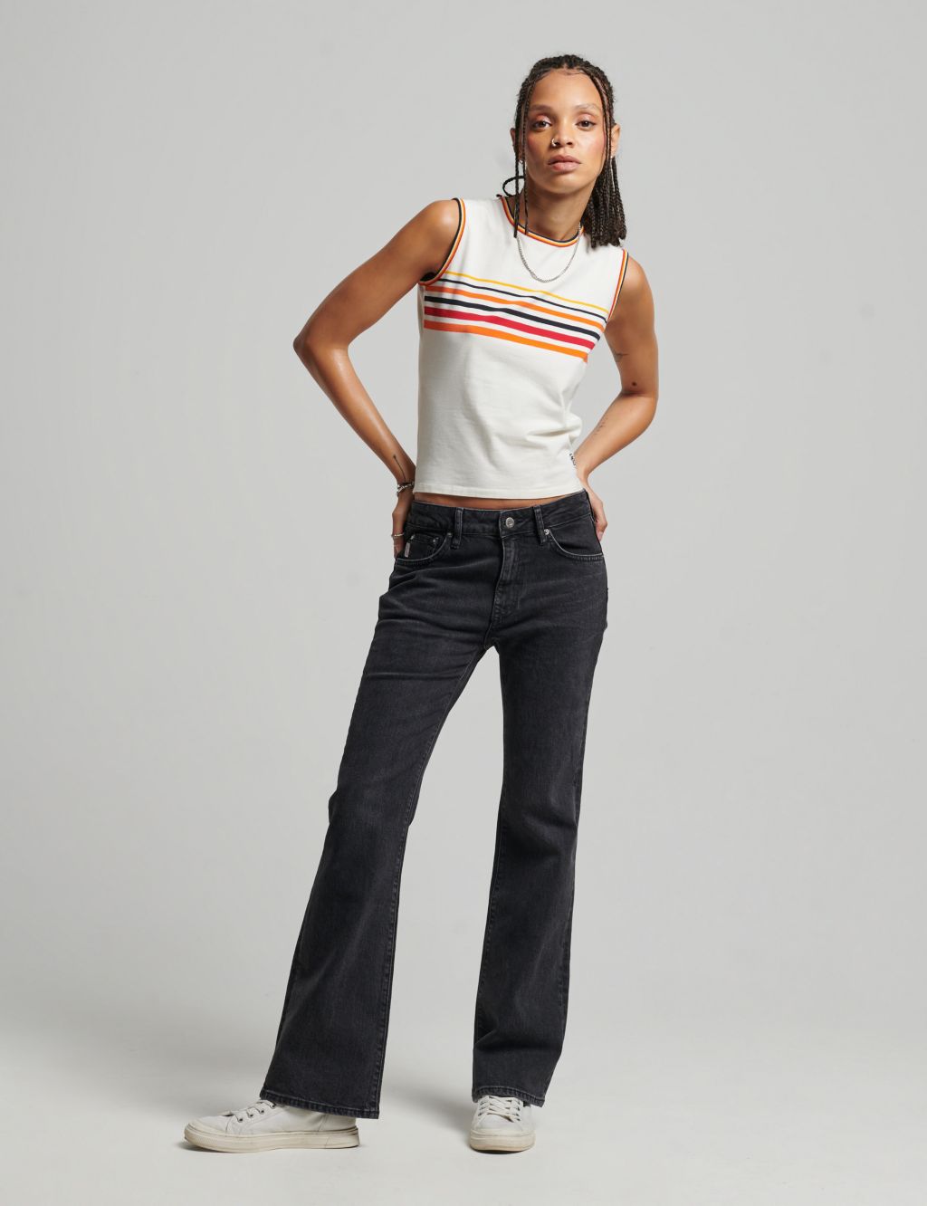 Mid Rise Slim Flare Jeans 3 of 5