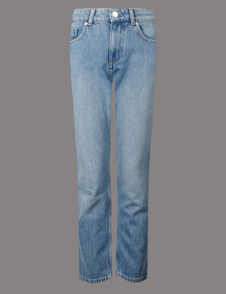 Mid Rise Straight Cropped Jeans 2 of 6