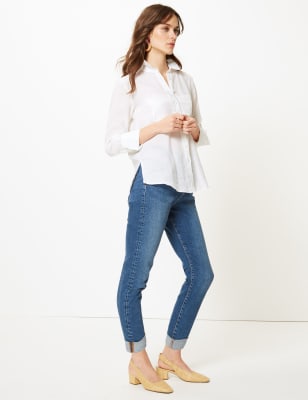 marks and spencer mid rise straight leg jeans