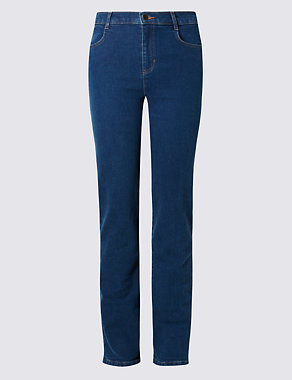 Mid Rise Straight Leg Jeans Image 2 of 7