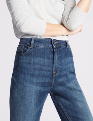 marks and spencer mid rise straight leg jeans