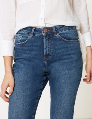 marks and spencer mid rise straight leg jeans