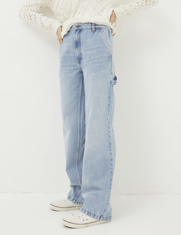 Mid Rise Straight Leg Jeans