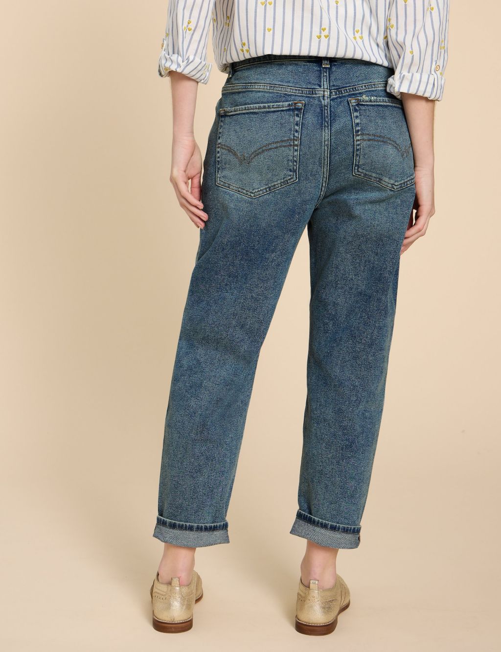 Mid Rise Straight Leg Tapered Jeans 2 of 6