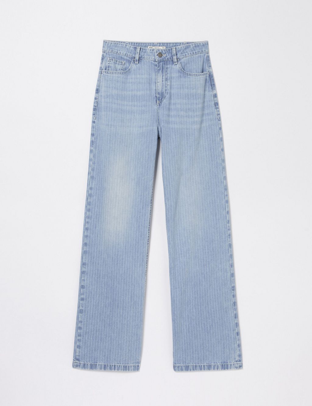 Mid Rise Striped Straight Leg Jeans 1 of 6