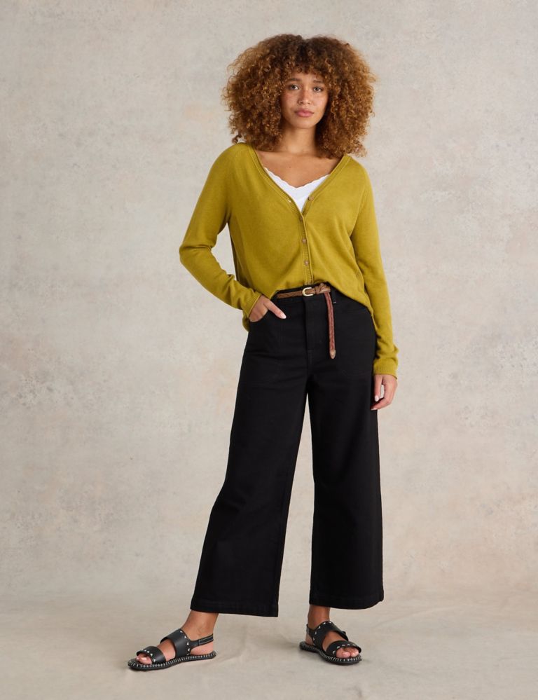 Mid Rise Wide Leg Cropped Jeans 1 of 6