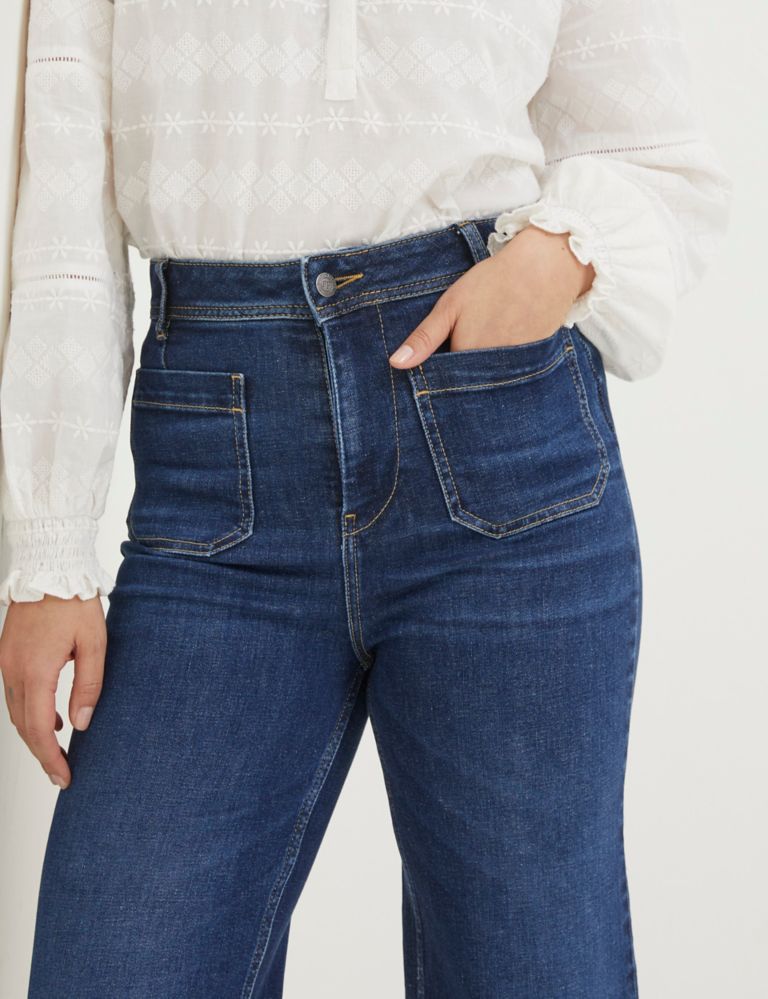 Mid Rise Wide Leg Cropped Jeans 4 of 5
