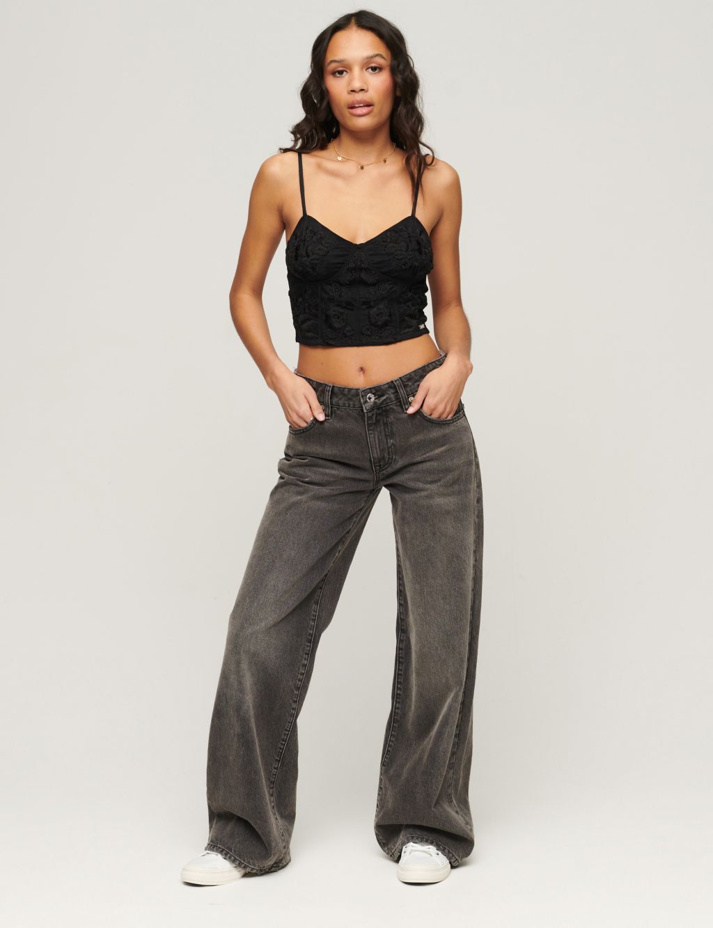 Mid Rise Wide Leg Jeans, Superdry