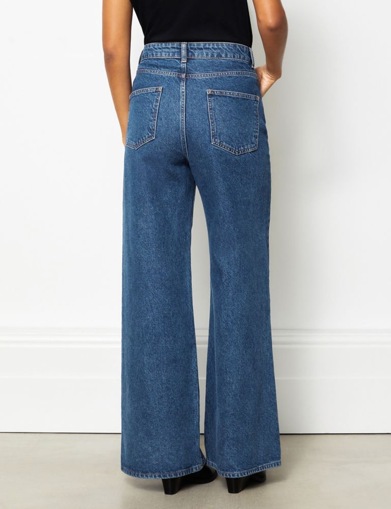 Mid Rise Wide Leg Jeans 3 of 4