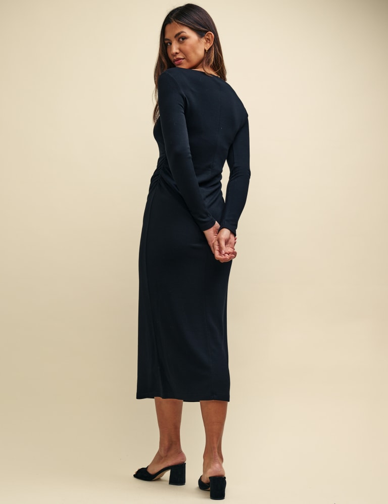 Long sleeve midi shift dress clearance