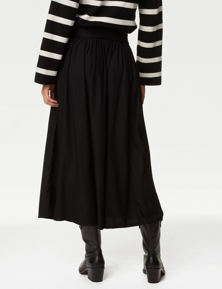 Cotton A-line Midi Skirt - Our Second Nature