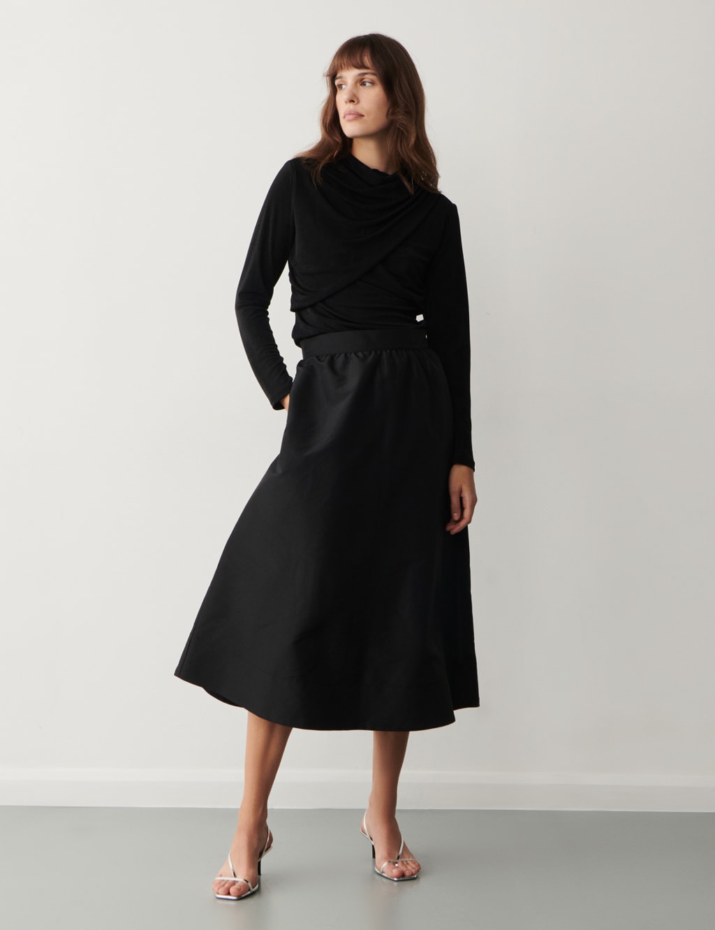 Midi A Line Skirt
