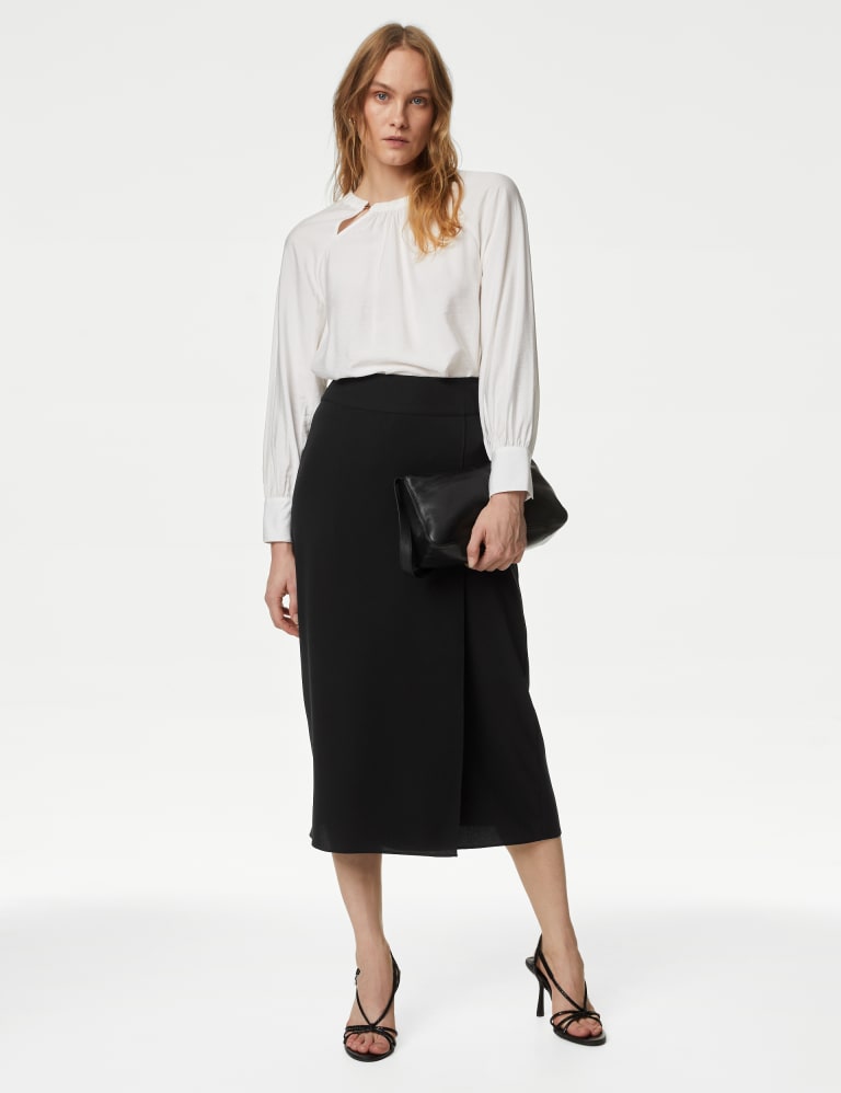 White midi pencil skirt store
