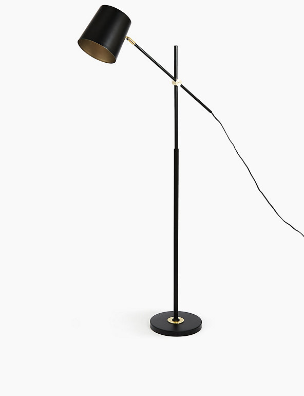 Milan Floor Lamp M S, Black Floor Lamp With Shelves Uk