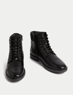 Mens zip hotsell up boots black