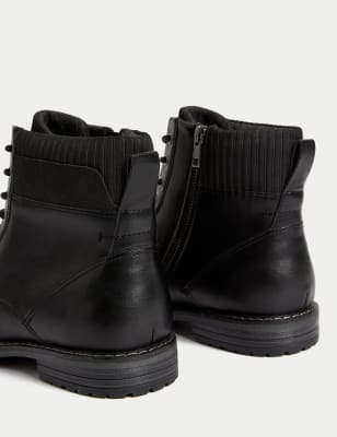 Mens side zip 2025 lace up boots