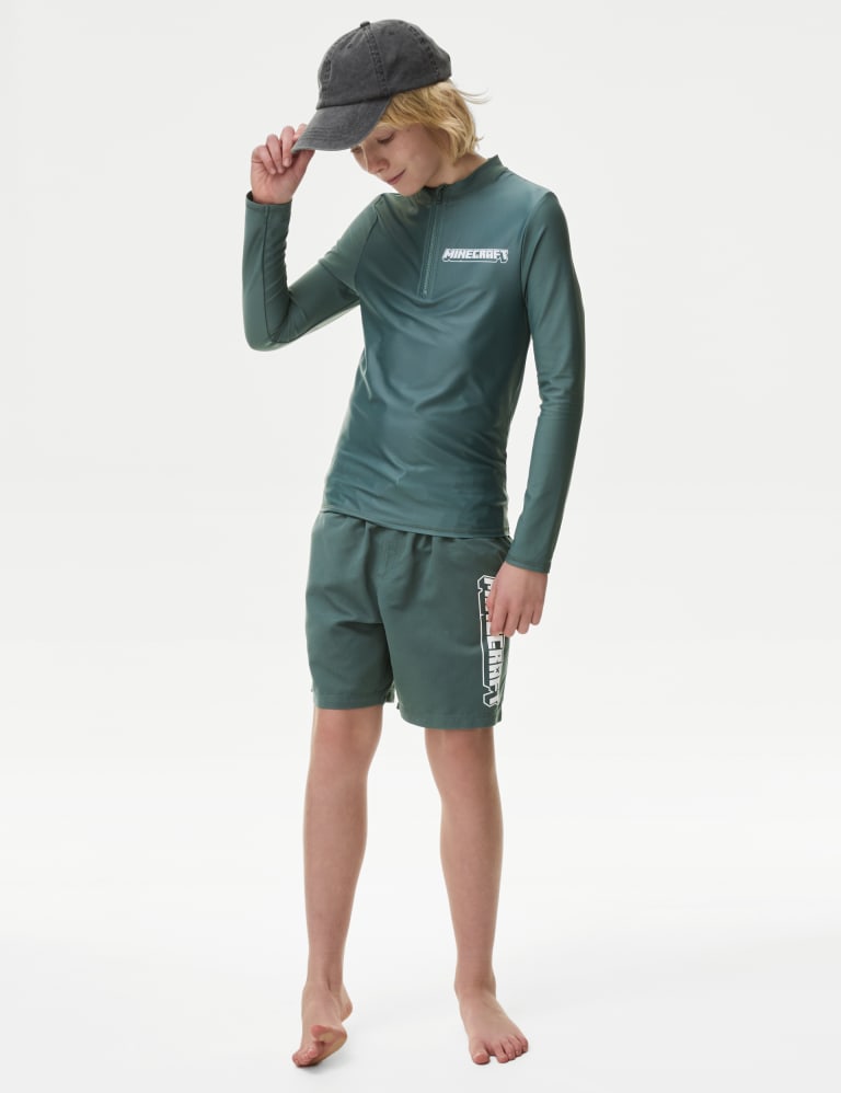 Minecraft Long Sleeve Rash Vest 6 16 Yrs M S Collection M S