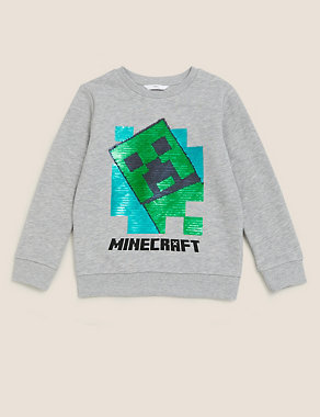 Minecraft™ Reversible Sequin Sweatshirt (6-16 Yrs) Image 2 of 4