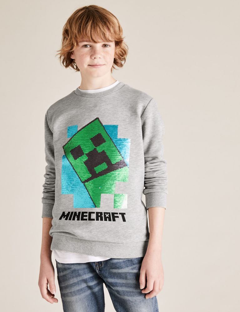 Minecraft™ Reversible Sequin Sweatshirt (6-16 Yrs) 1 of 4
