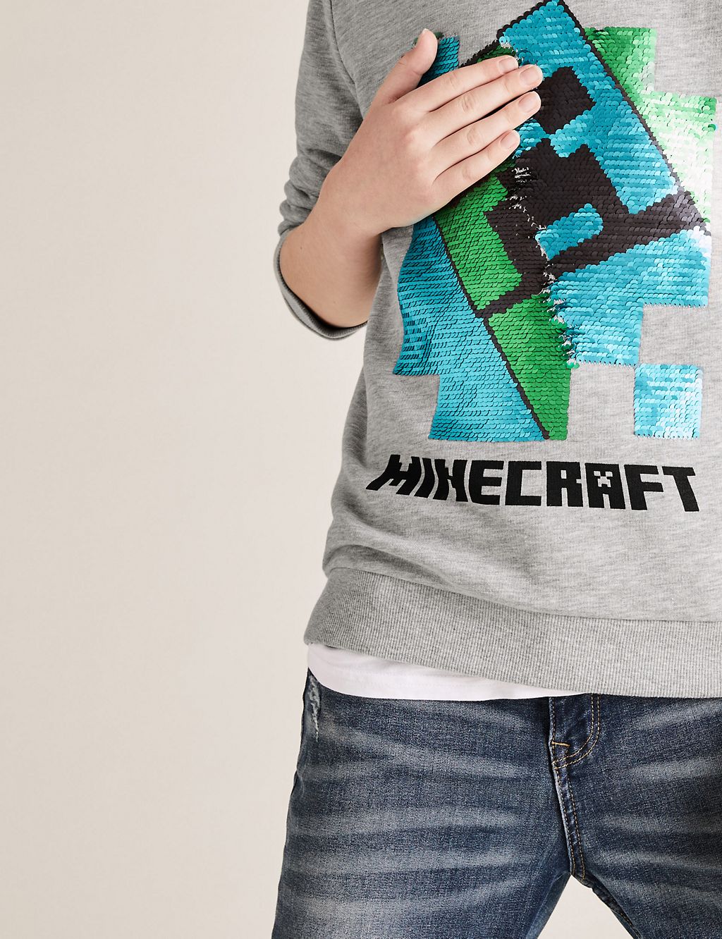 Minecraft™ Reversible Sequin Sweatshirt (6-16 Yrs) 2 of 4