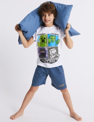 Minecraft Short Pyjamas 3 16 Years M S