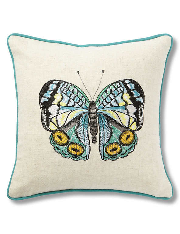 Mini Embroidered Butterfly Cushion Image 1 of 2