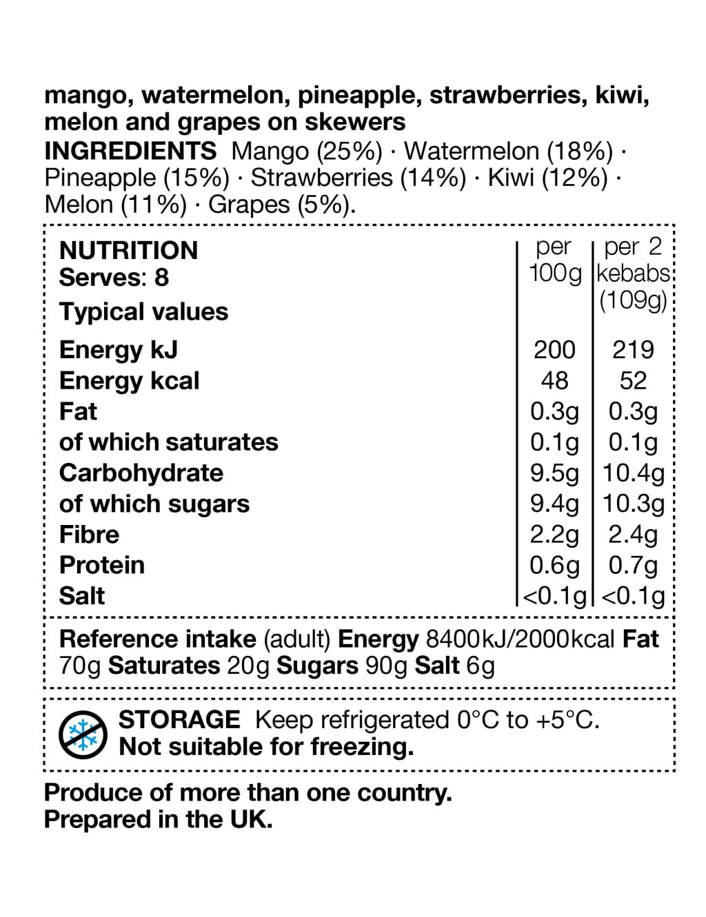 Mini Fresh Fruit Kebabs (Serves 8) (Last Collection Date 30th