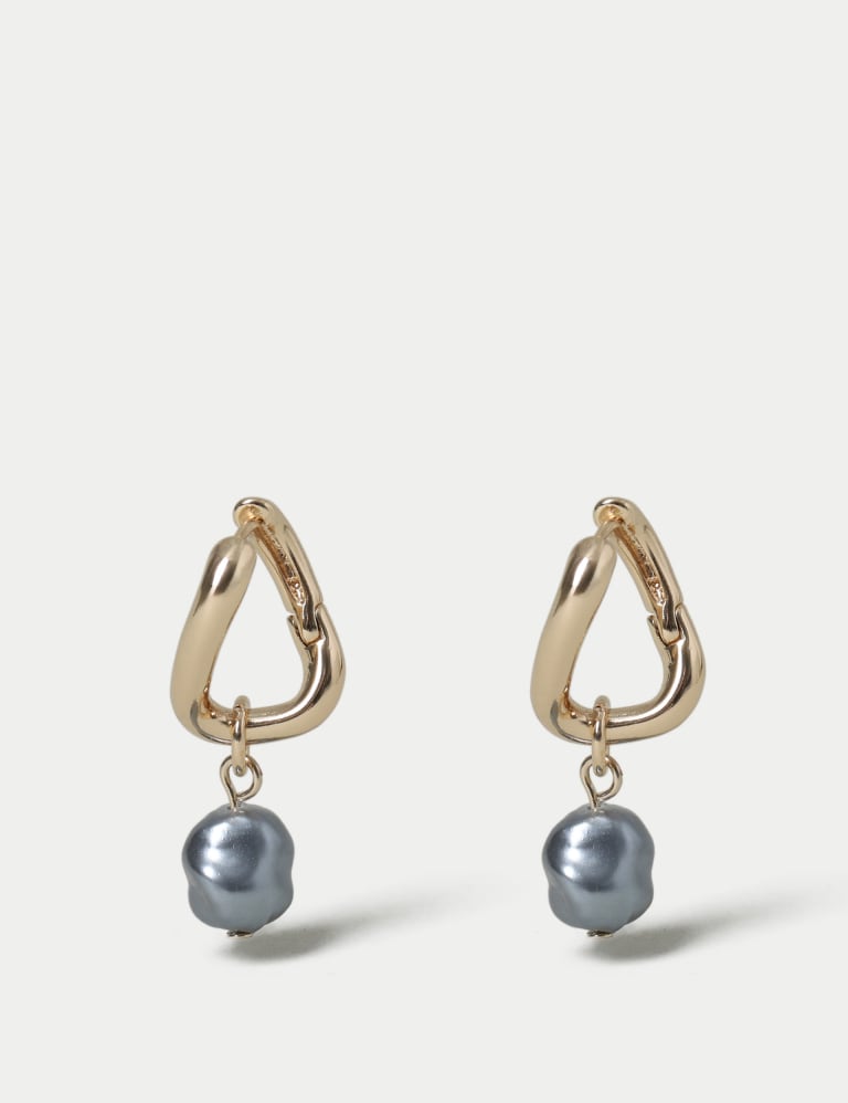 Mini Grey Pearl Drop Earrings