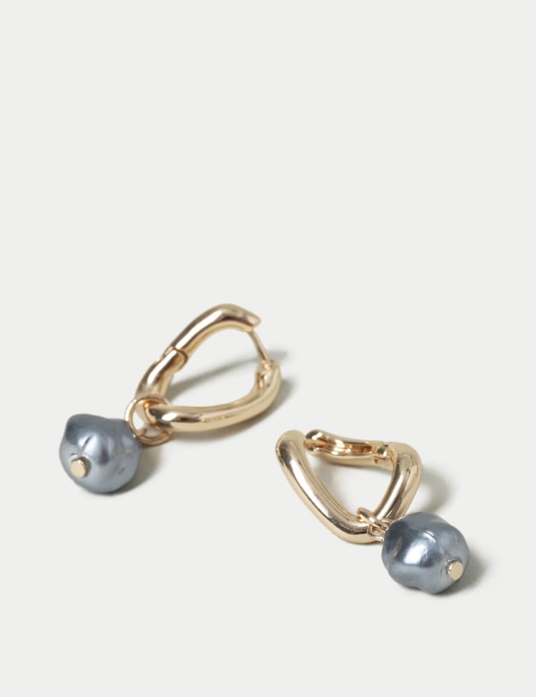 Mini Grey Pearl Drop Earrings
