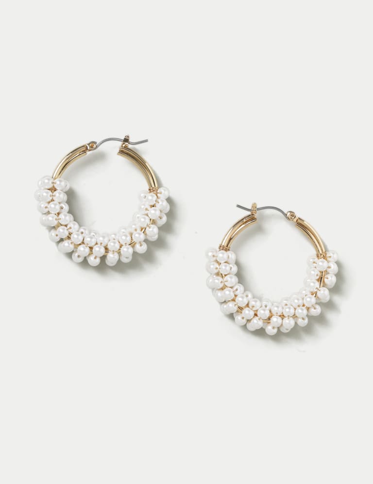 Mini pearl hoops clearance